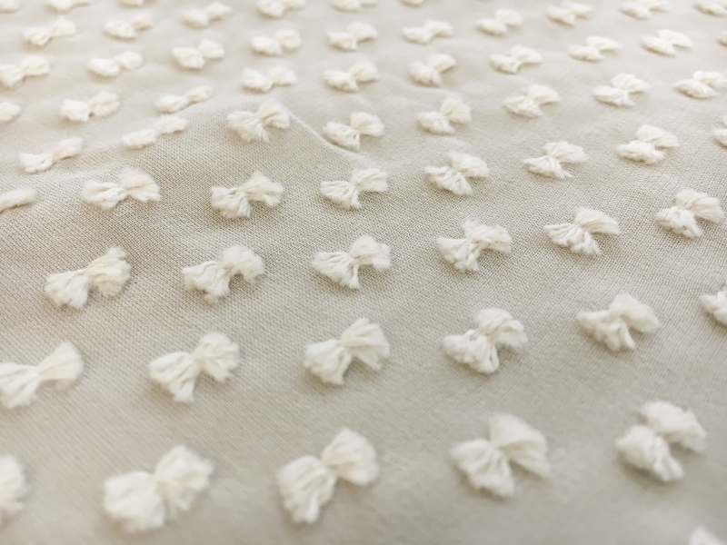 Silk and Cotton Swiss Dot Chiffon in Ivory | B&J Fabrics