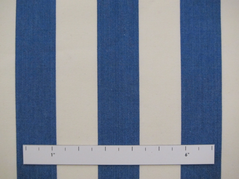 2Cotton Upholstery 1.5" Stripe In Blue And Off White1