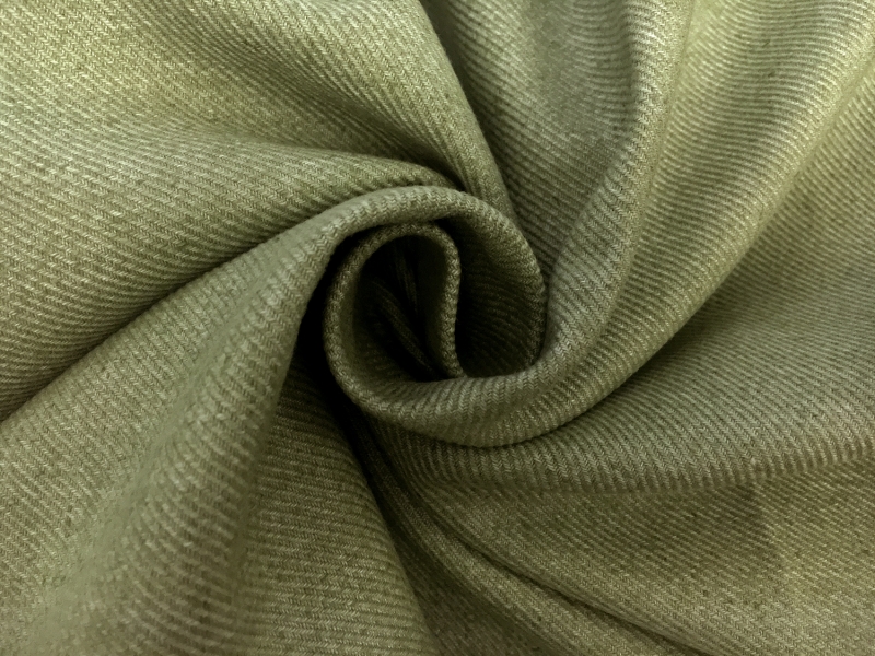 Poly Cotton Linen Blend Twill in Green1