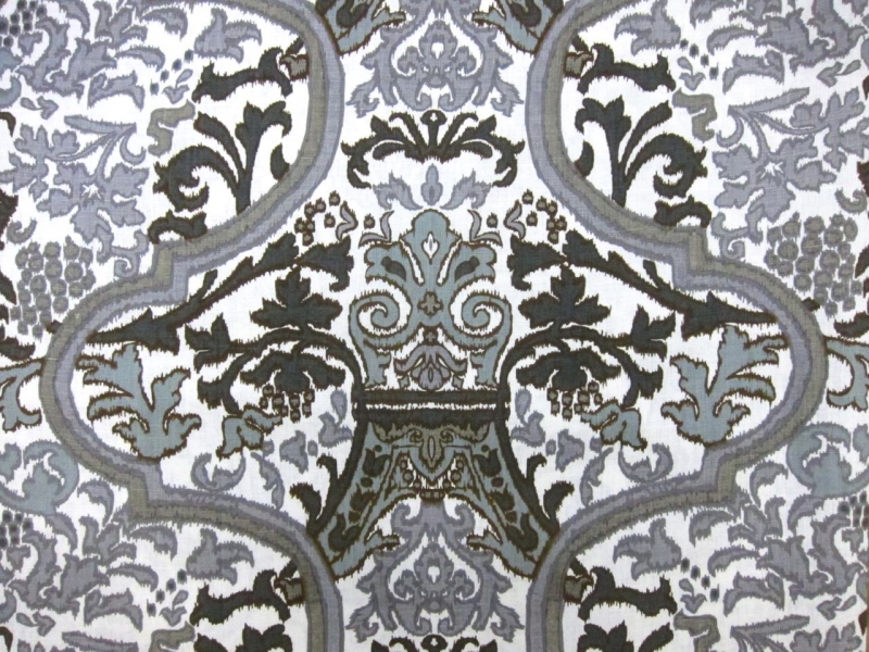 Linen Upholstery Paisley Ikat Print0