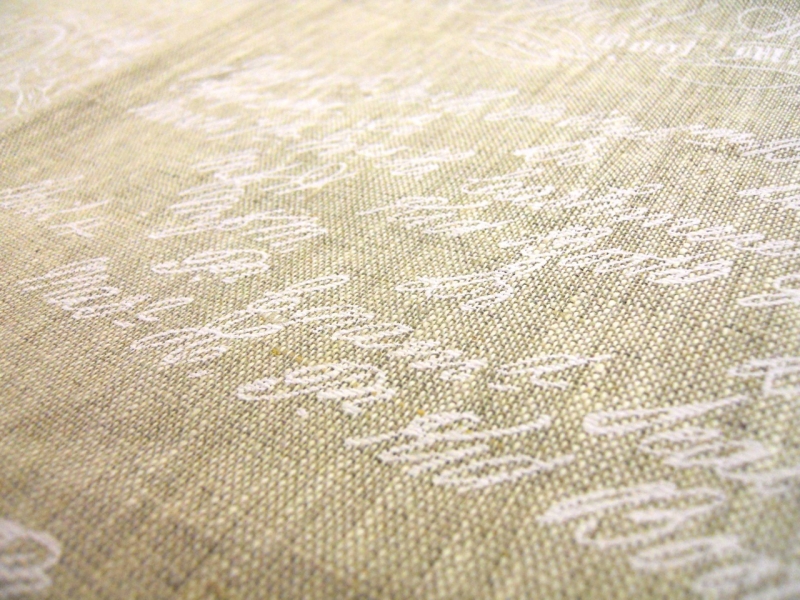 Linen Upholstery Angel Script Print2