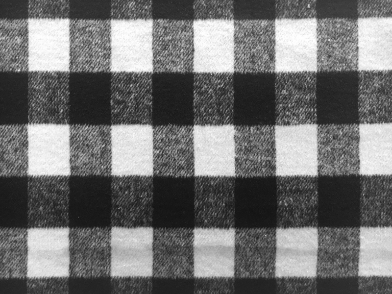 Polyester Buffalo Check in Black and White 0