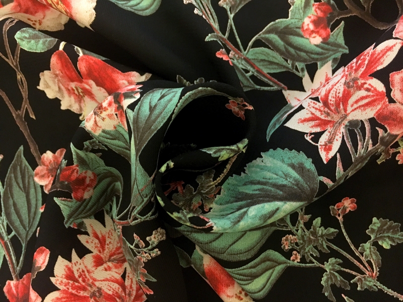 Poly Crepe de Chine Floral Print1
