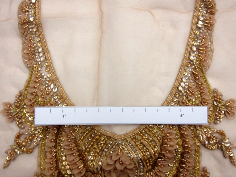 Jasmine Gold Beaded and Embroidered Silk Organza Bodice | B&J Fabrics