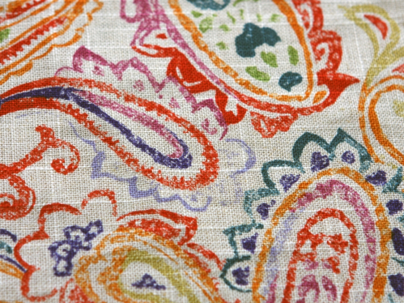 Linen Rayon Upholstery Paisley Print2