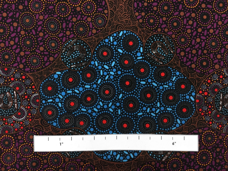 Australian Cotton Print With Aboriginal Motif 1