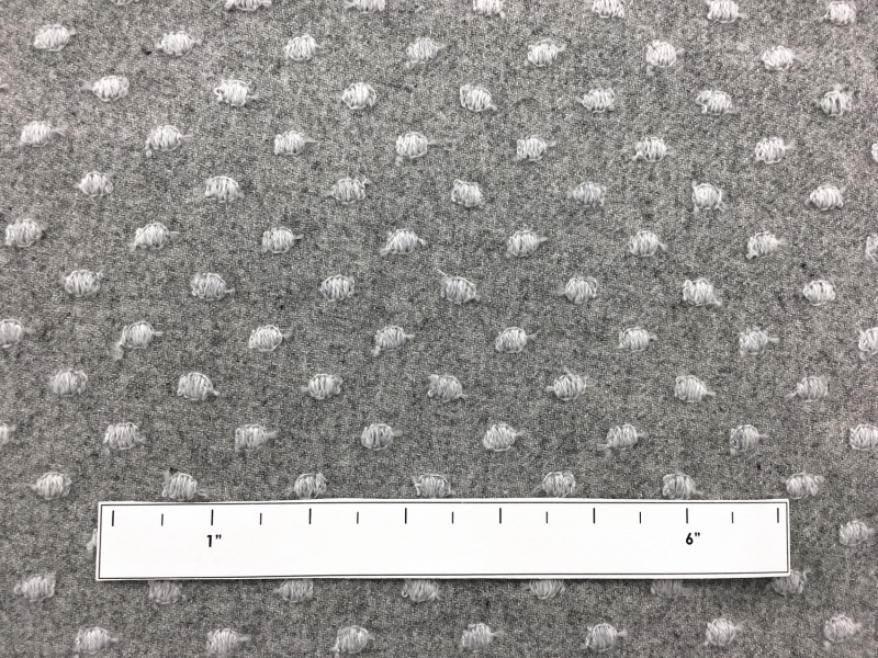 Cotton Wool Flannel With Embroidered Dots1