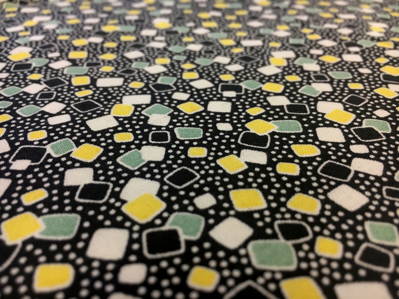 Cotton Broadcloth Squares and Dots Print2
