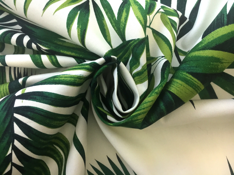 Tropical Palm Leaves Cotton Broadcloth Print1