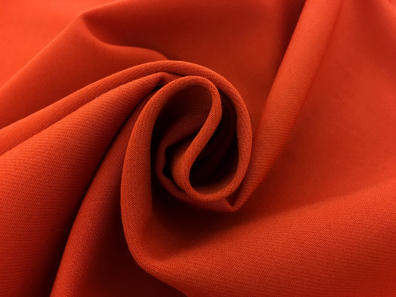 Italian Wool Satin Faille in Burnt Orange1