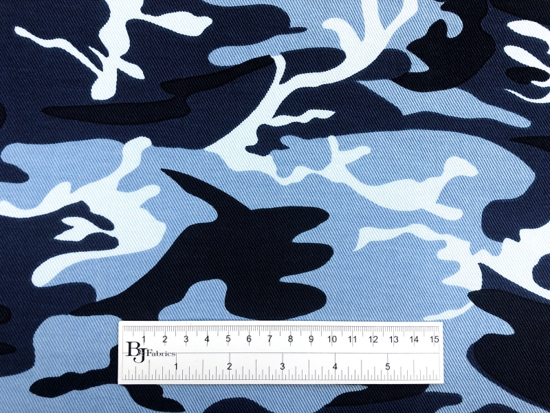 Blue Camouflage Cotton Twill3