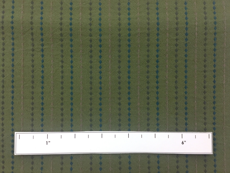 Japanese Cotton Woven Stripe Novelty in Green1