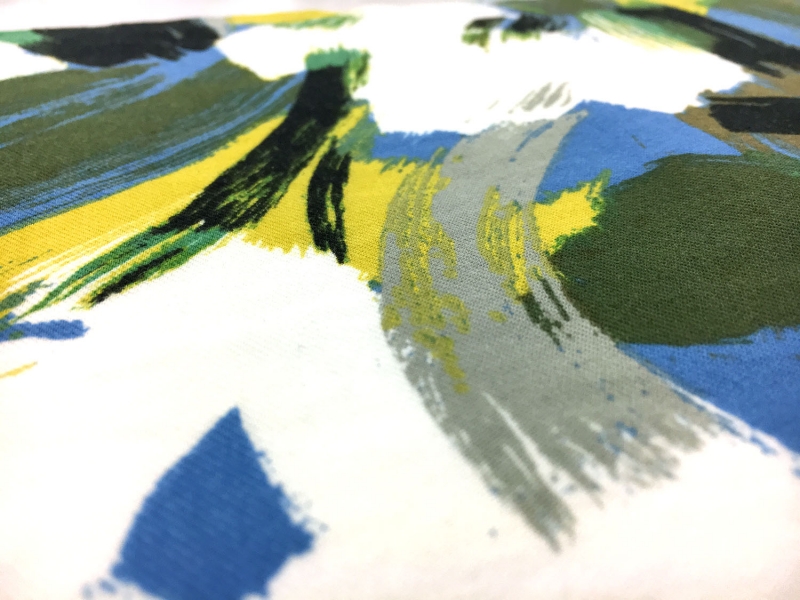 Japanese Cotton Rayon Challis With Abstract Print2