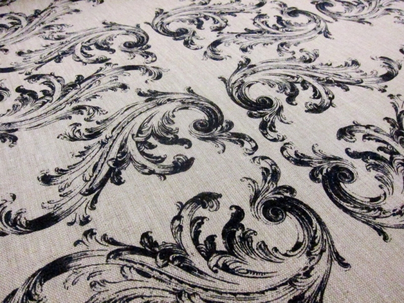 Linen Upholstery Filigree Print3