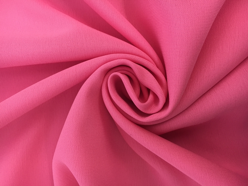 Italian Silk Marocain Crepe in Flamingo Pink | B&J Fabrics
