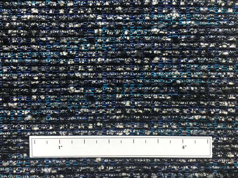 Italian Cotton Rayon Metallic Tweed in Blues3