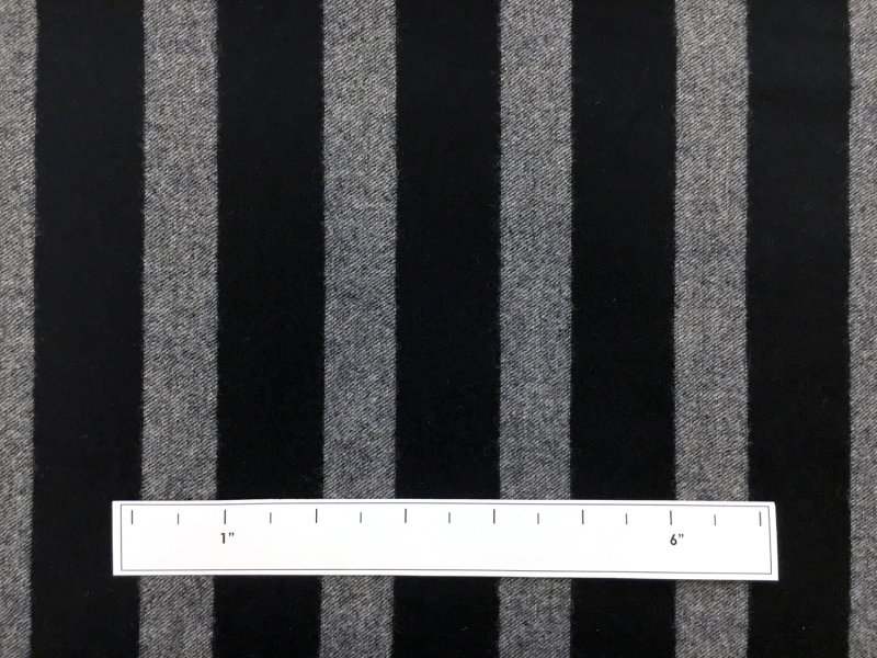 Italian Stretch Wool Blend Flannel Stripe in Navy1