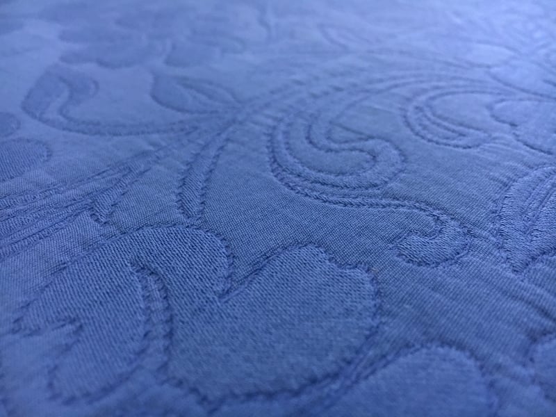 Italian Cotton Blend Floral Brocade in Periwinkle2
