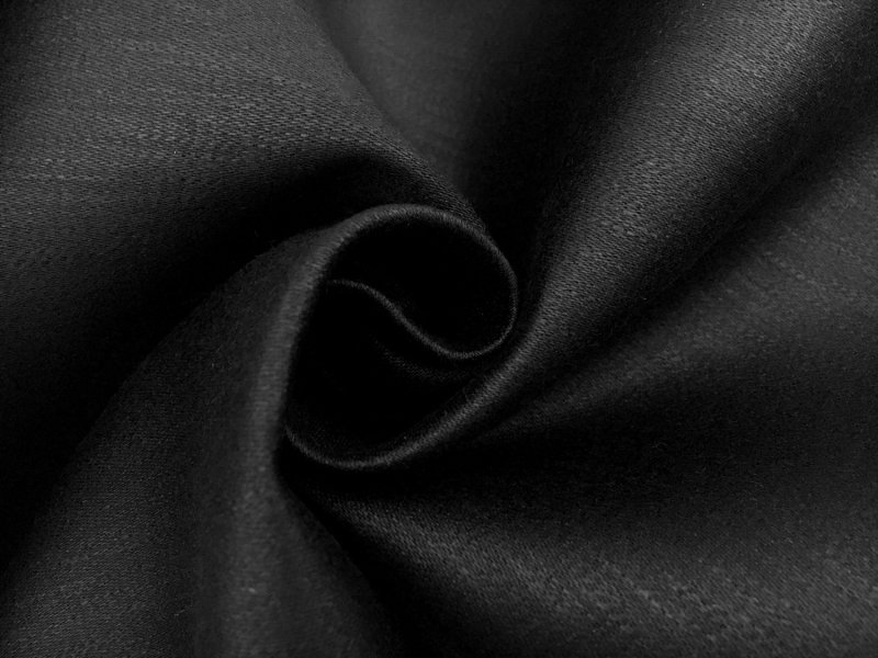 Heavy Linen Satin Upholstery in Black1