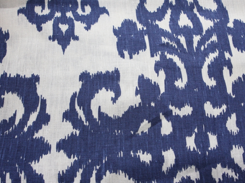 Linen Upholstery Ornamental Ikat Print1