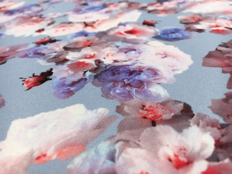 Printed Silk Gazar with Cascading Flowers1