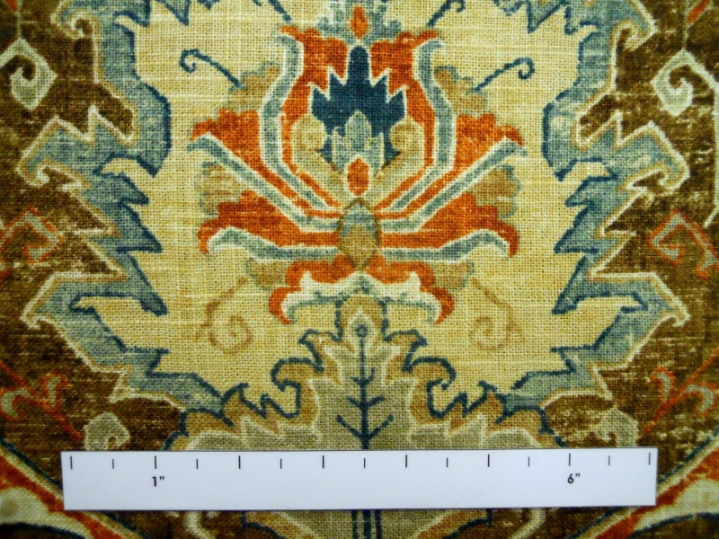 Linen Viscose Upholstery Ornamental Karma Print1