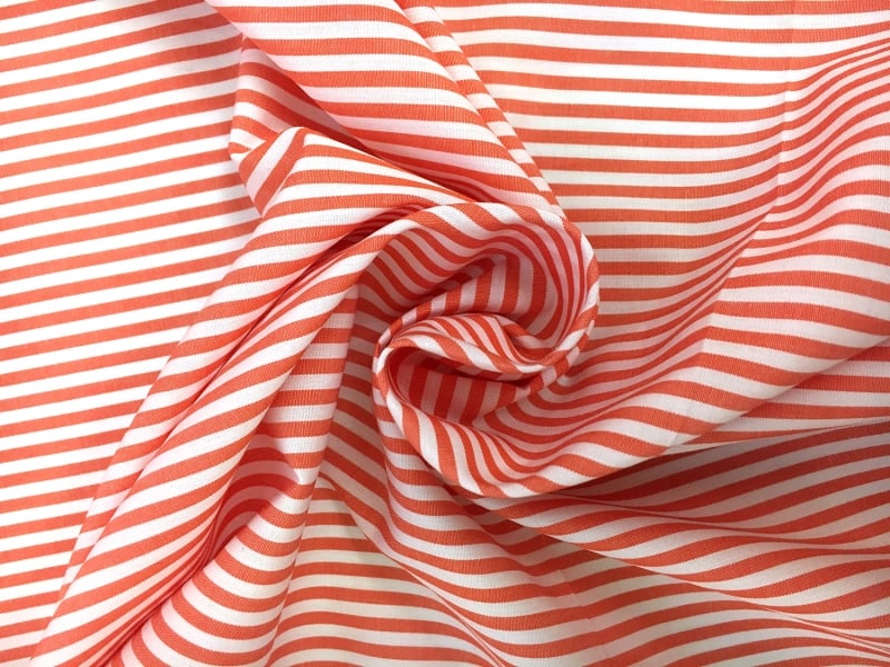 Pima Cotton Shirting Stripe in Orange1