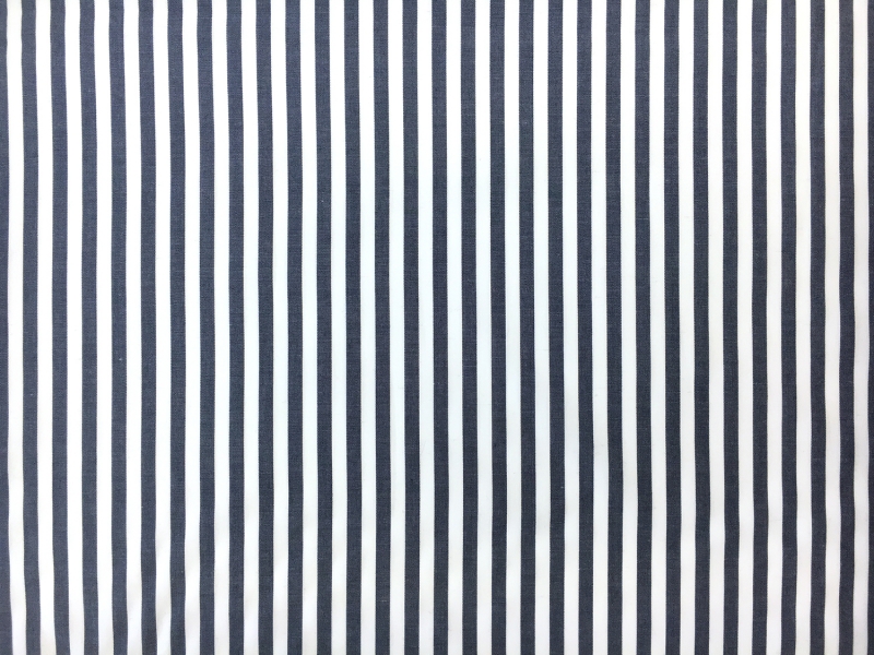 Pima Cotton Shirting Stripe in Navy0
