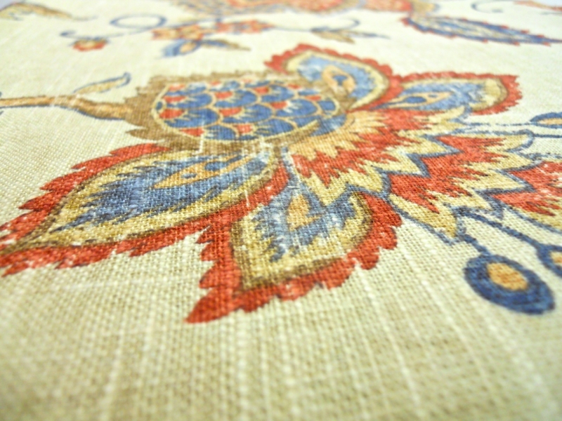 Linen Viscose Upholstery Floral Paisley Print2