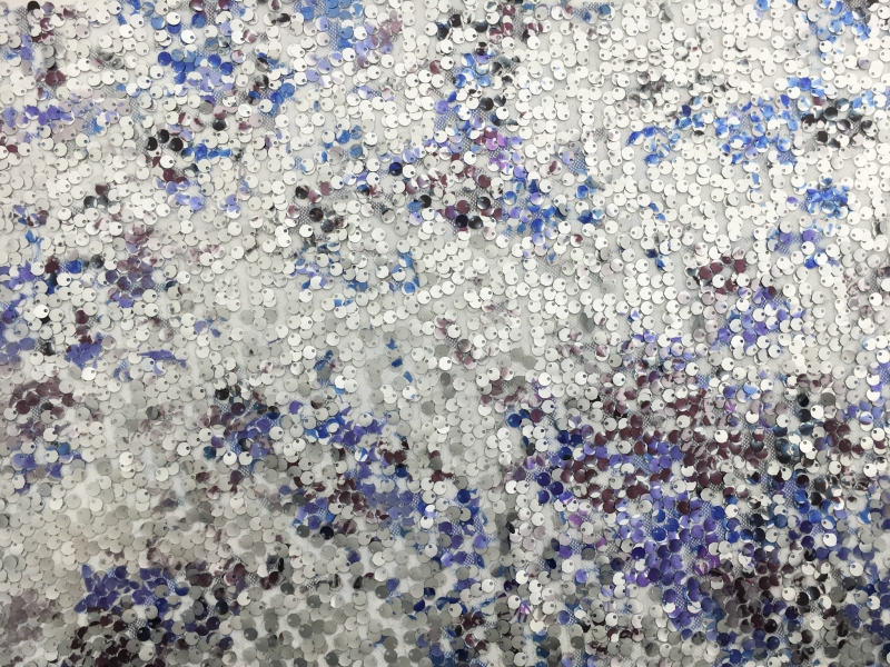 Printed Sequins on Stretch Tulle0