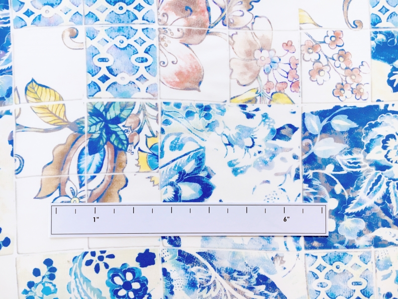 Printed Silk Chiffon with Ornate Italian Tile Patterns1