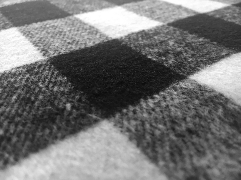 Polyester Buffalo Check in Black and White 2