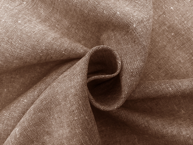 Yarn Dyed Linen Cotton Blend in Nutmeg1