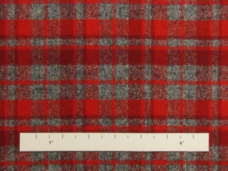 Cotton Mammoth Flannel Plaid in Red and Grey1