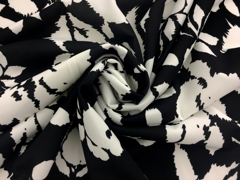 Light Scuba With Black And White Floral  Print3