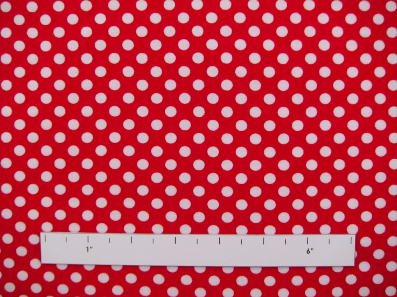Cotton Jersey Polka Dot Print in Red1