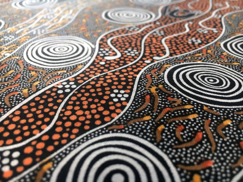 Australian Cotton Print With Aboriginal Motif2