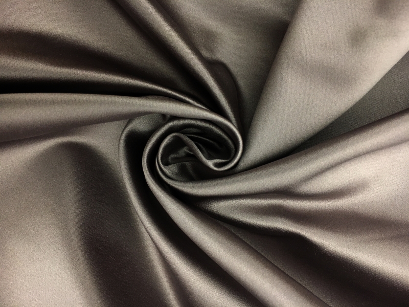 Italian Silk Duchesse Satin in Slate | B&J Fabrics