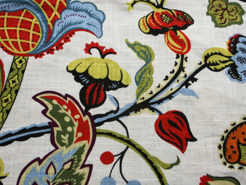Linen Viscose Upholstery Floral Print1