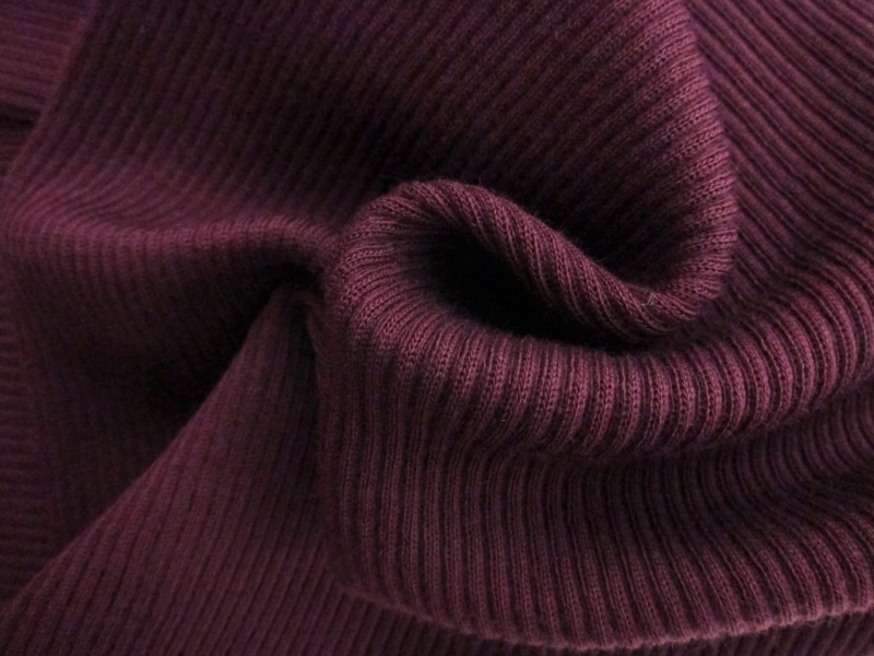 Virgin Wool Rib Knit in Grape1