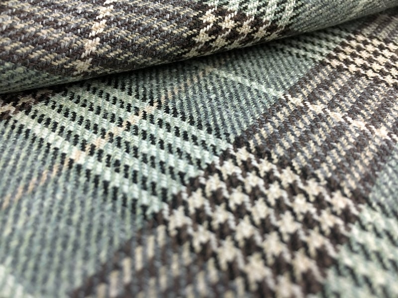 Italian Silk Linen Wool Blend Plaid in Sage2