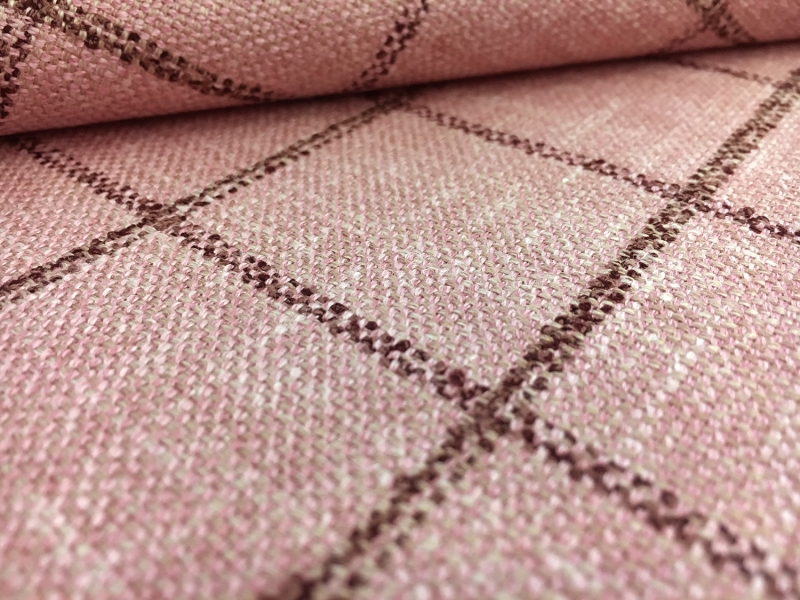 Italian Silk Linen Wool Blend Window Pane in Blush2