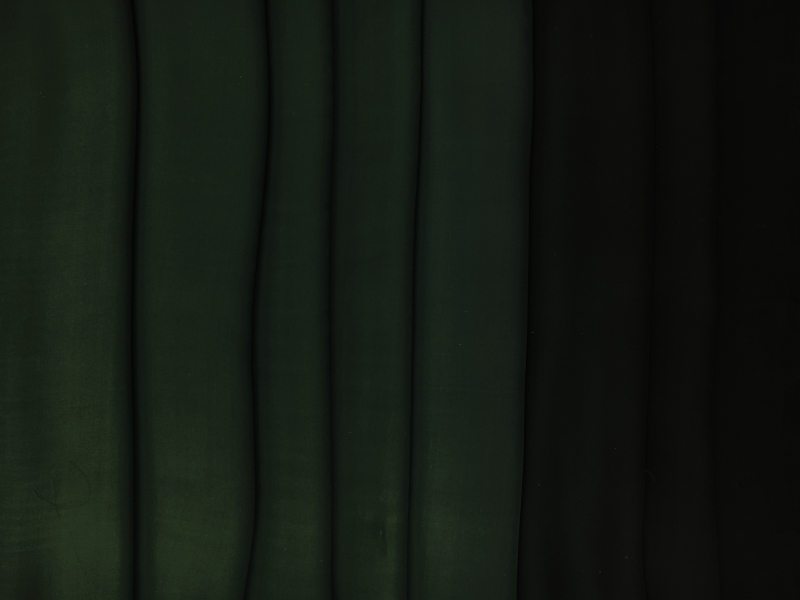 Ombré Silk Satin Georgette from Forest Green to Black1