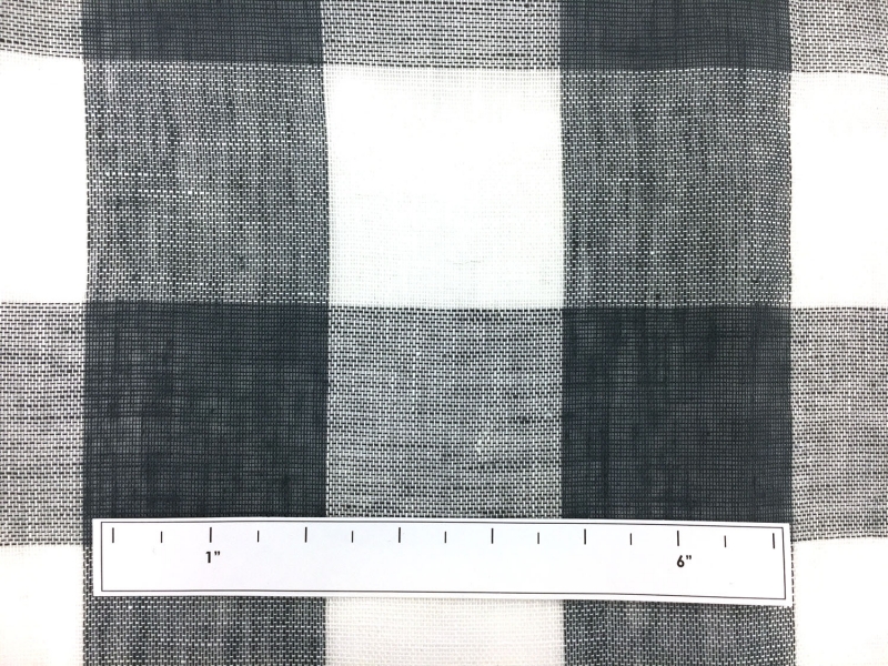 Linen Mesh Plaid in Charcoal and Ivory2