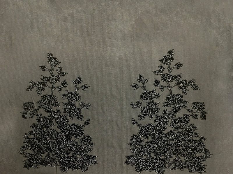 Alberta Ferretti Florals on Metallic Silk Marquisette Panel0
