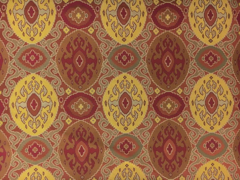 Silk Jacquard Brocade with Faux Ikat Pattern0