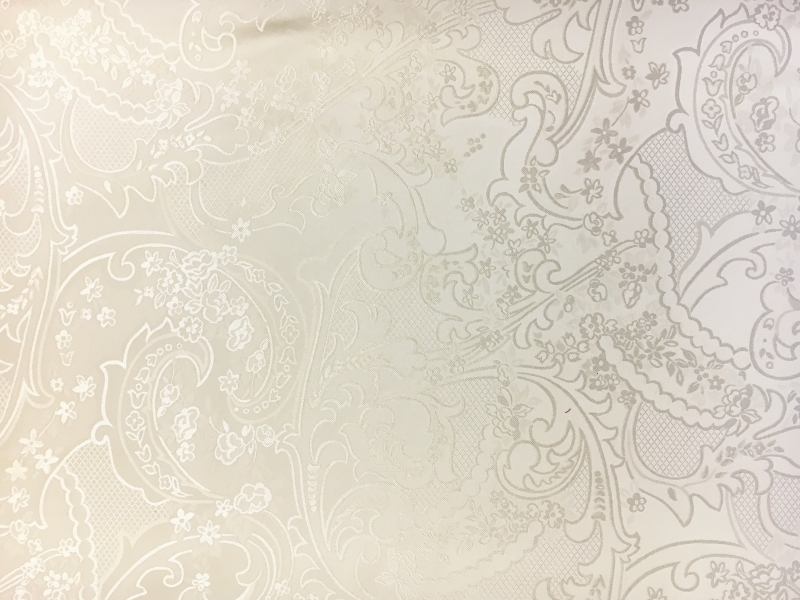 Eggshell Silk Brocade with Deconstructed Paisleys and Florals0