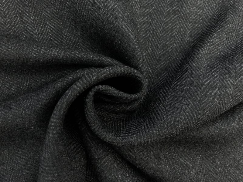 Zegna Cashmere Herringbone Suiting in Charcoal Grey1