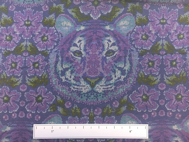 Cotton Broadcloth Purple Tiger Print3