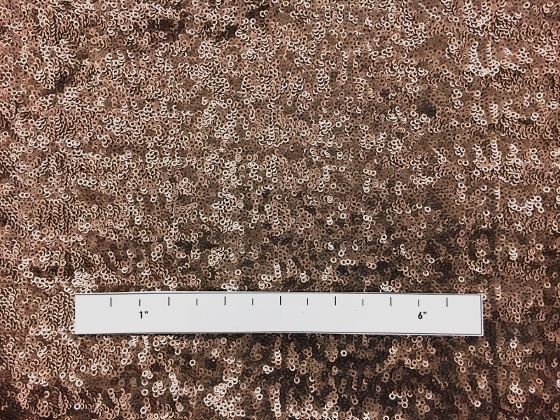 Mini Sequins on Stretch Tulle in Light Coffee1